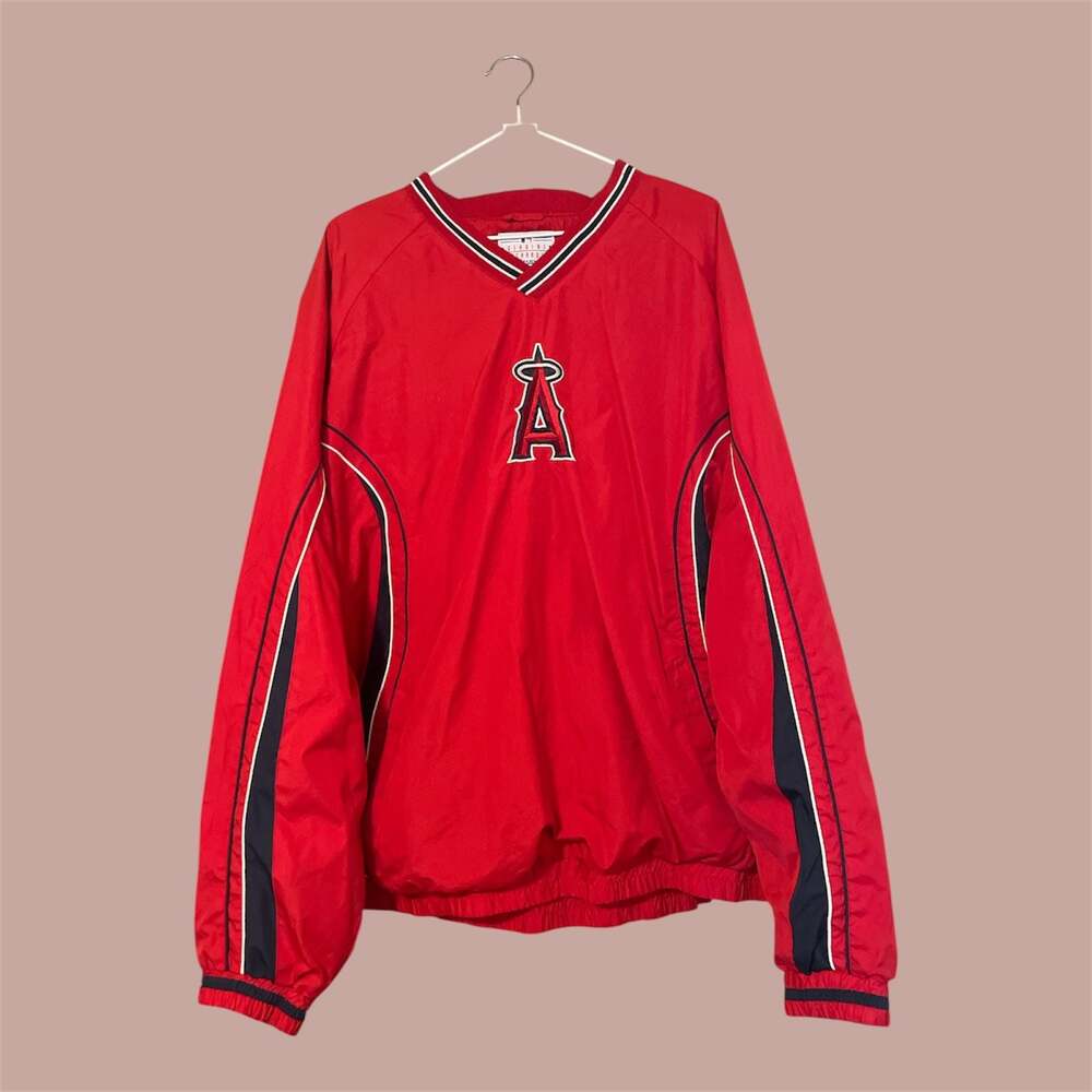 Majestic Los Angeles Angels Red Pullover Windbreaker Jacket